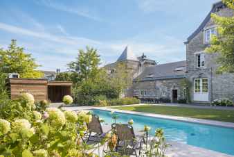 Castle-farmhouse with swimming pool for 28 people in Hamoir in the Ardennes