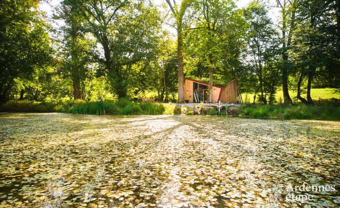 Remote chalet by pond in Saint-Hubert, Ardennes