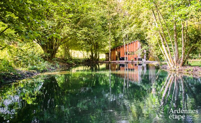 Remote chalet by pond in Saint-Hubert, Ardennes